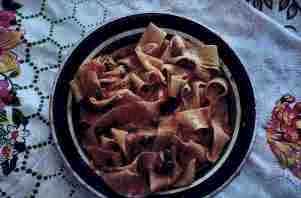 Pappardelle e piselli