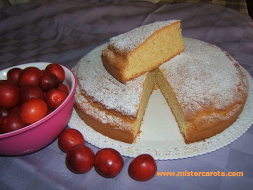 Ciambellone con farina di riso e purea di prugne