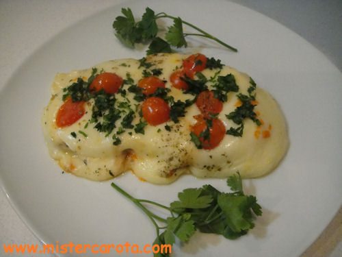 Crostoni con scamorza e pomodorini