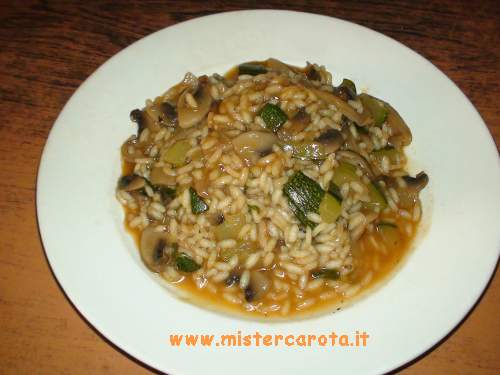 Riso con funghi e verdure