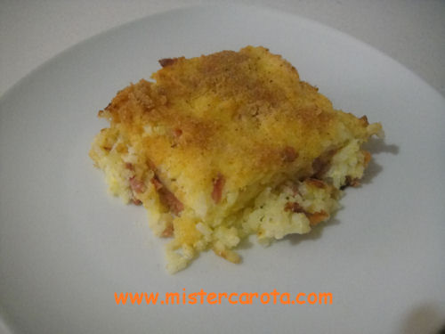 Timballo di riso con speck e mozzarella